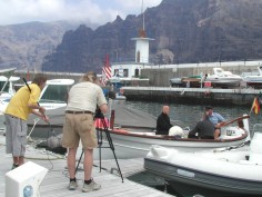 Filming in theThe Marina Los Gigantes Tenerife